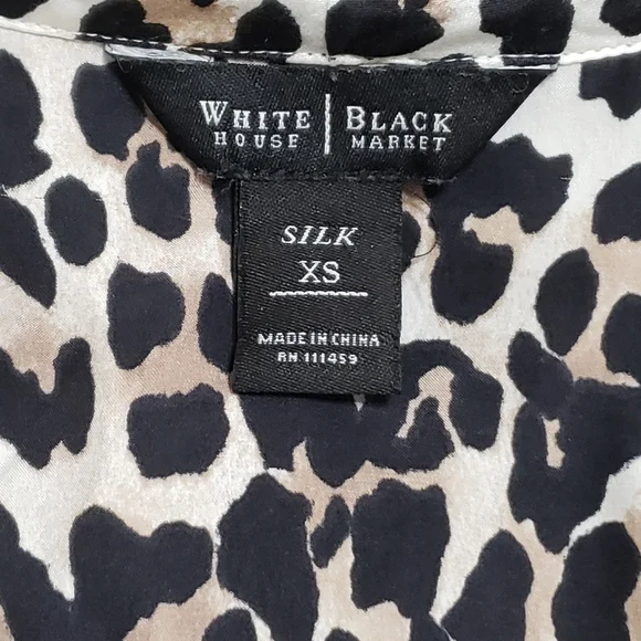 WHBM 100% Silk Leopard Print Sleeveless Blouse Sz XS Animal Print Mobwife - Picture 6 of 9